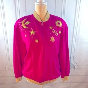 Vintage 80s Celestial Bomber Jacket M
